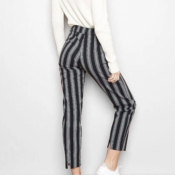 Brandy Melville Pants - Brandy Melville Tilden high-rise Stripped Pants | xsmall